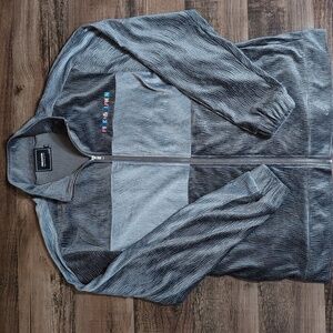Pink+Dolphin Velour Wave Limited Edition Grey Full Zip Track Jacket Size Large